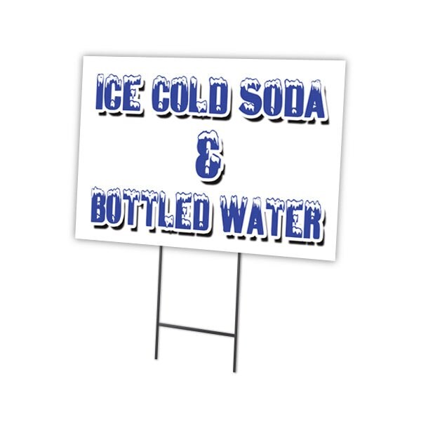 Signmission Ice Cold Soda & Bottled Yard & Stake outdoor plastic coroplast window, 1824 Ice Cold Soda & Bottled C-1824 Ice Cold Soda & Bottled - main
